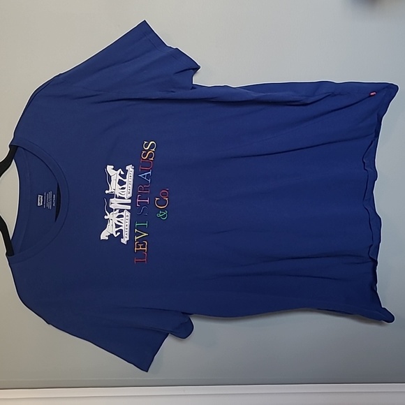 - Levi’s Strauss  Mens T-Shirt  Royal Blue Embroidered XXL - Picture 3 of 5